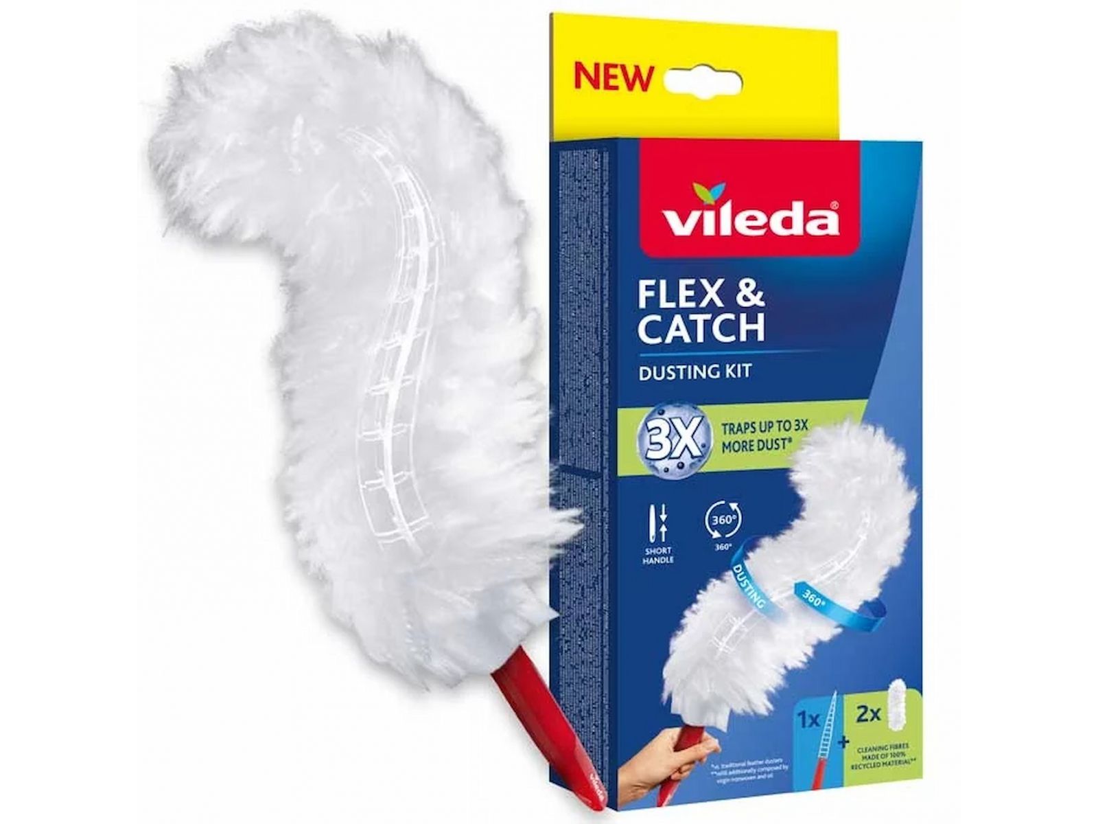 Miotełka Flex & Catch do kurzu z krótką rączką Vileda + 2 wkłady
